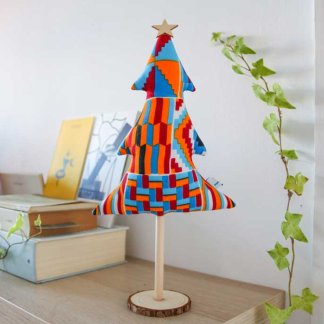Árvore de Natal de capulana - azul