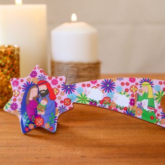 Presépio México - estrela cadente rosa