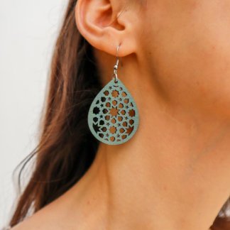 Brincos de madeira estrelinha – verdes