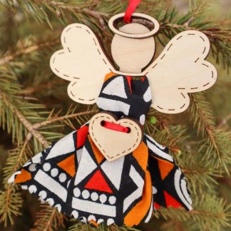 Enfeite de Natal de madeira - anjo