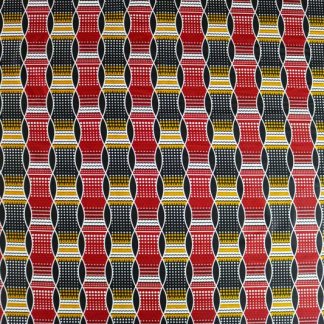 Tecido africano Wax geométrico vermelho