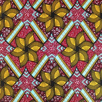 Tecido africano wax geometrico visto de frente