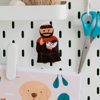 Íman São Francisco de Assis com pomba.