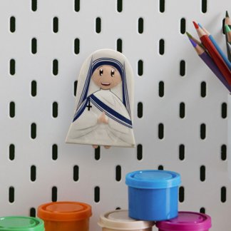 Íman Santa Teresa de Calcutá com imagem em traço infantil