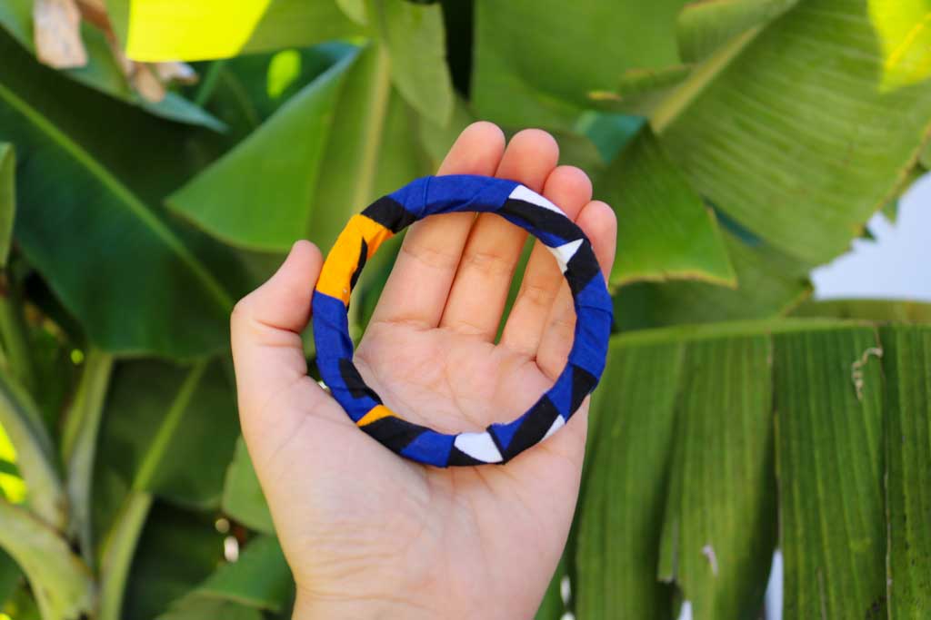 Pulseira bangle com tecido africano samakaka - Image 2
