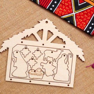 Kit presépio de madeira para pintar com figuras