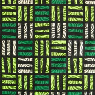 Foto do tecido africano wax com quadrados verdes visto desde cima