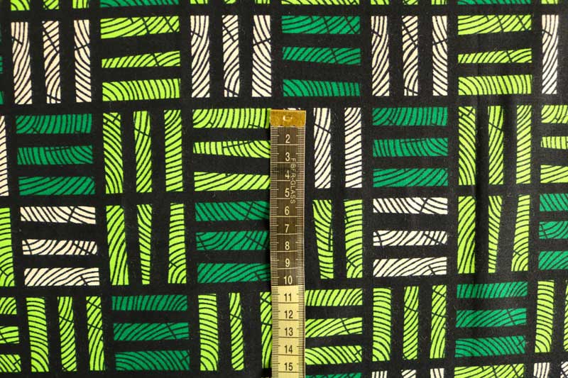 Tecido africano WAX – Quadrados verdes - Image 3