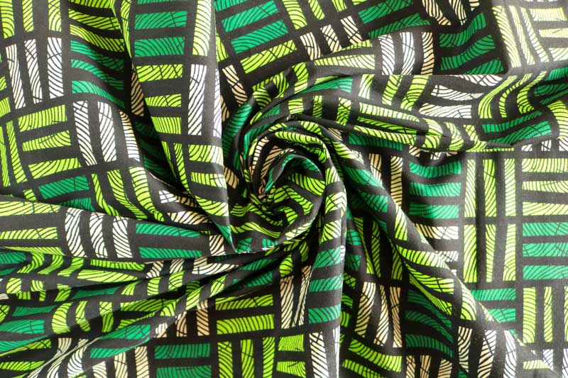 Tecido africano WAX – Quadrados verdes - Image 4