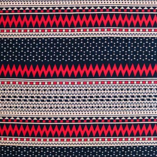 Foto do tecido africano wax ziguezague vermelho visto desde cima