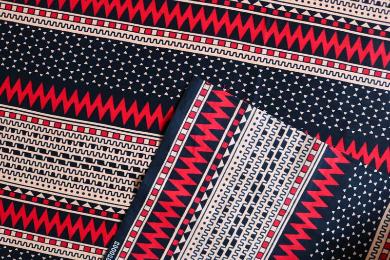 Tecido africano WAX – Ziguezague vermelho - Image 2