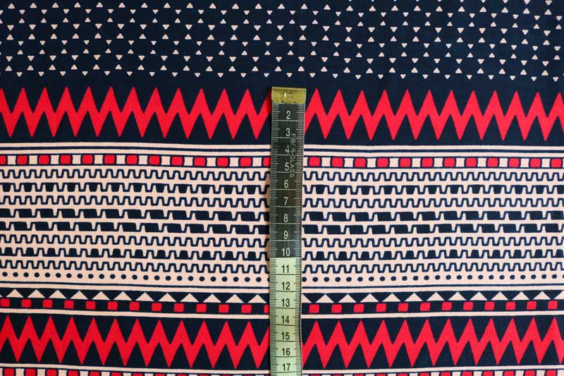 Tecido africano WAX – Ziguezague vermelho - Image 3