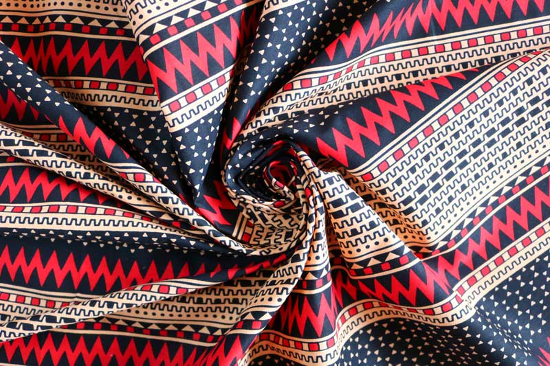 Tecido africano WAX – Ziguezague vermelho - Image 4