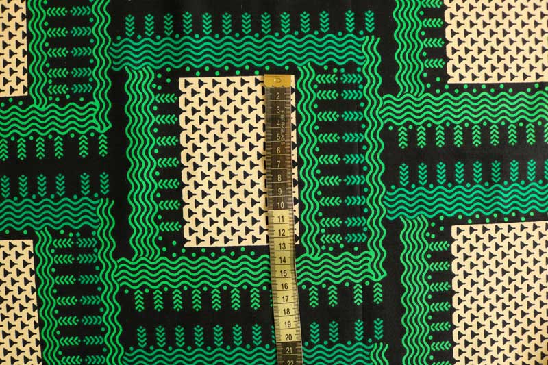 Tecido africano WAX – Quadrados bege - Image 3
