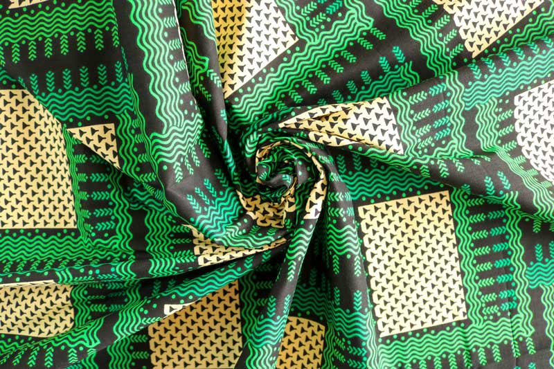 Tecido africano WAX – Quadrados bege - Image 4