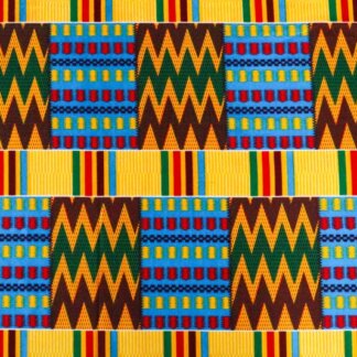 Tecido africano Kente azul escuro de algodão com acabamento macio