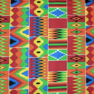 Tecido africano Kente pixel grená de algodão com acabamento macio