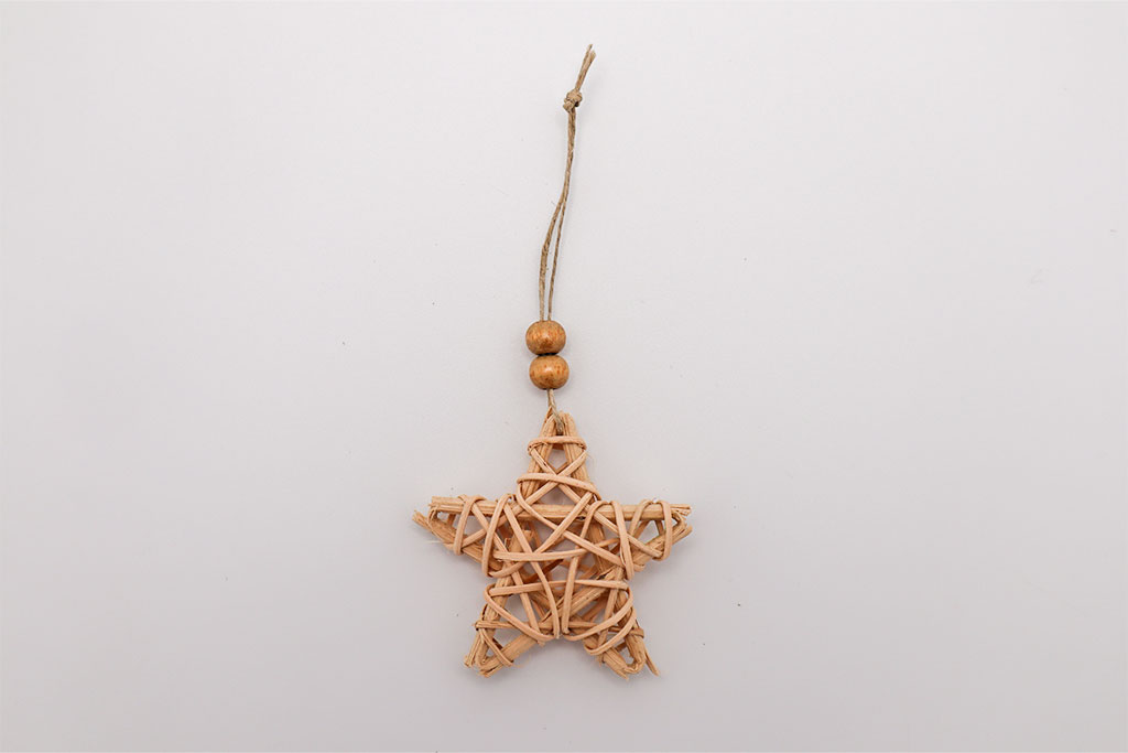 Estrela de Natal em vime bege - Image 2