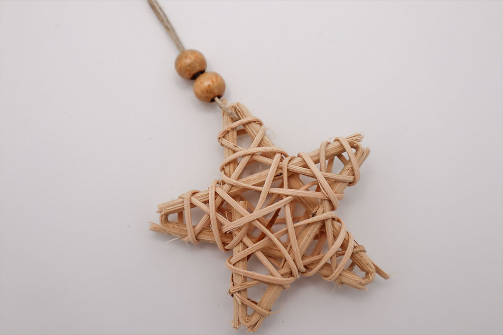 Estrela de Natal em vime bege - Image 3