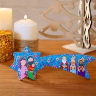 Presépio México - estrela cadente azul