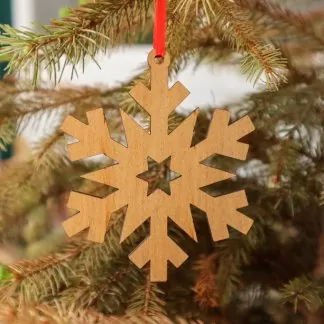 Enfeite de Natal de madeira – floco de neve